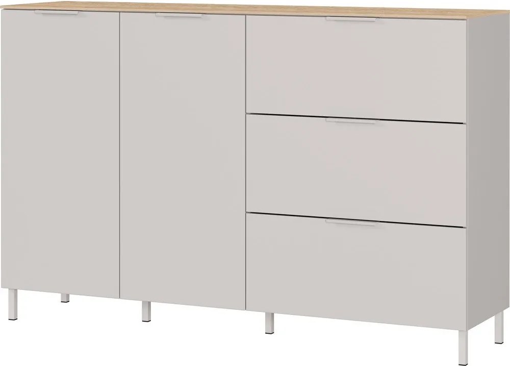 Krémová matná komoda 151x98x40 cm Savoca – Germania