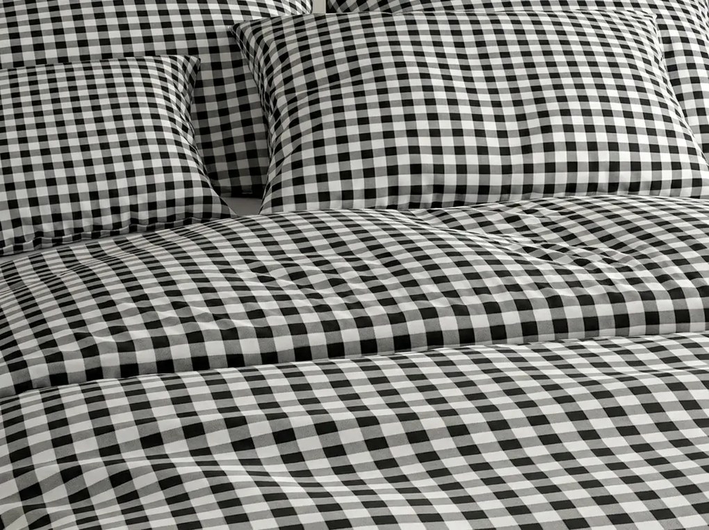 Bavlnené obliečky NORDIC CHECK tmavo sivé Rozmer obliečky: 70 x 90 cm | 140 x 200 cm