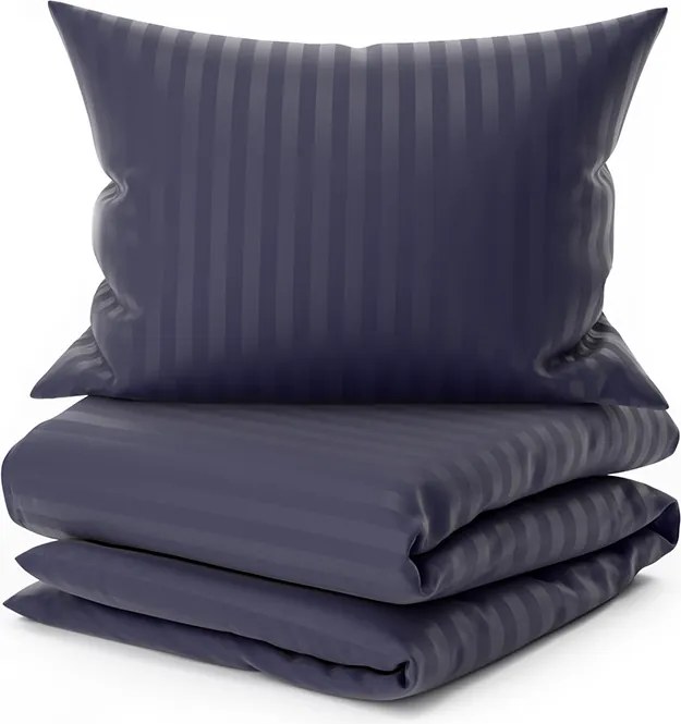 Hotelové obliečky z mikrovlákna JASMINE PURE tmavomodré - prúžok 1 cm Rozmer obliečky: 70 x 90 cm | 140 x 200 cm