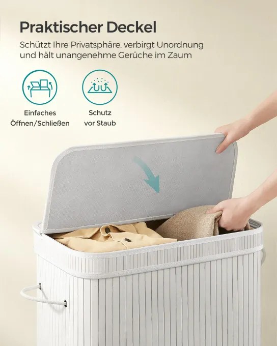 Bambusový kôš na bielizeň 100 L LCB063W01