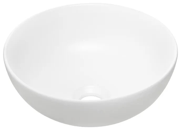 Sada keramického umyvadla na desku a výpusti Domi 32 cm bílá