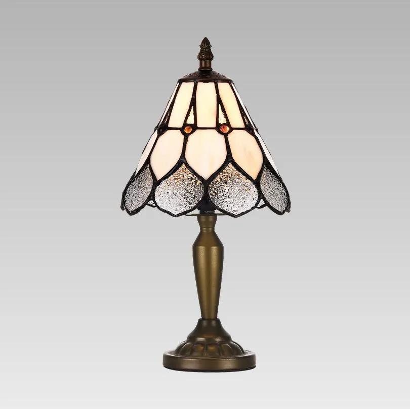 PREZENT Stolová vitrážová lampa TIFFANY XIII, 1xE14, 40W, antická hnedá
