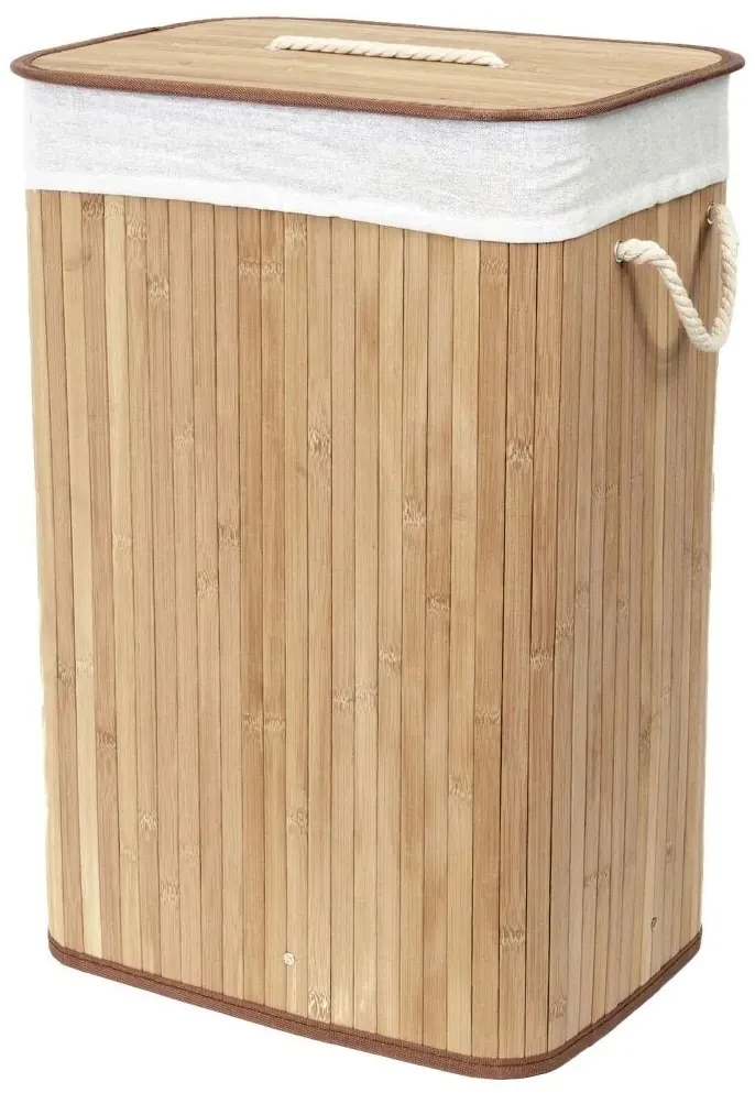 Compactor Kôš na špinavú bielizeň Bamboo hranatý, prírodná