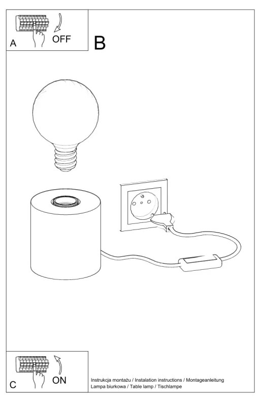 SALGADO stolná lampa, betón SL.0680 - Sollux