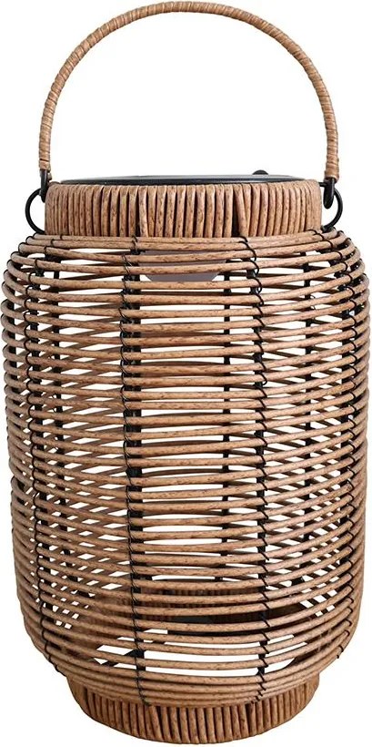 Solárna ratanová lampa LF08-M hnedá