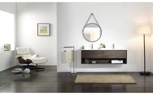 Okrúhle zrkadlo do kúpeľne v ráme DSK Black Belt matné dizajnové Ø 60 cm