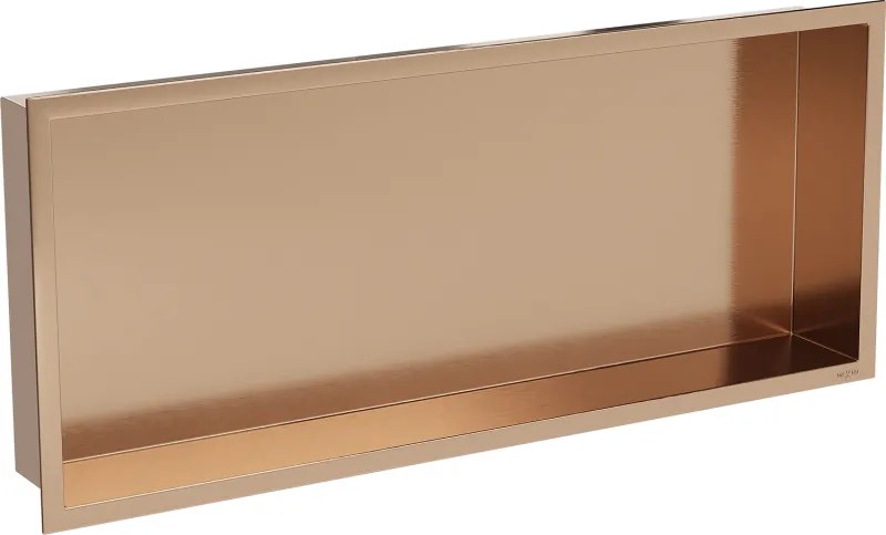 Mexen X-Wall-R, polica na zapustenie s prírubou 75 x 30 cm, medená matná - 19C0753010