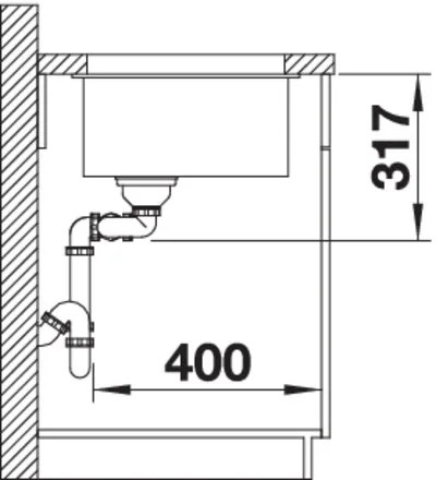 Granitový drez Blanco SUBLINE 430/270 U InFino biela