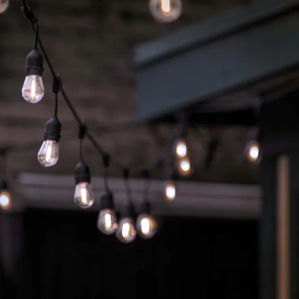 LED Vonkajší dekoratívny reťaz 5xE27/1W/230V 5,94 m IP44 čierna