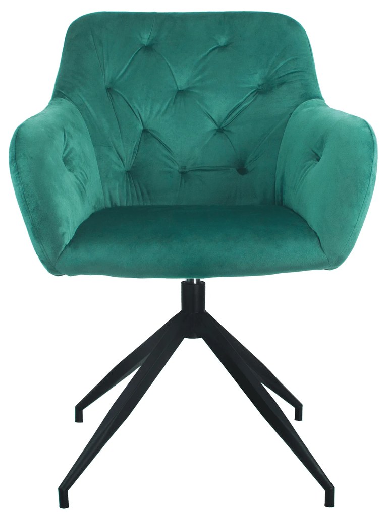 Kondela Otočná stolička, zelená Velvet látka/čierna, VELEZA NEW 111281