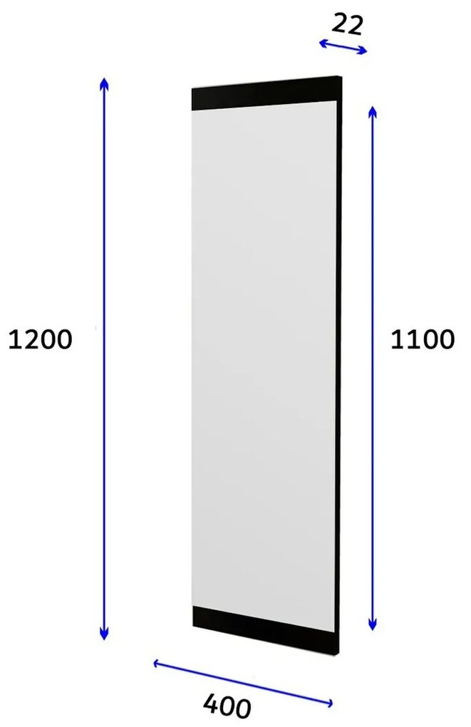 Zrkadlo Azus Black 40 x 120 cm