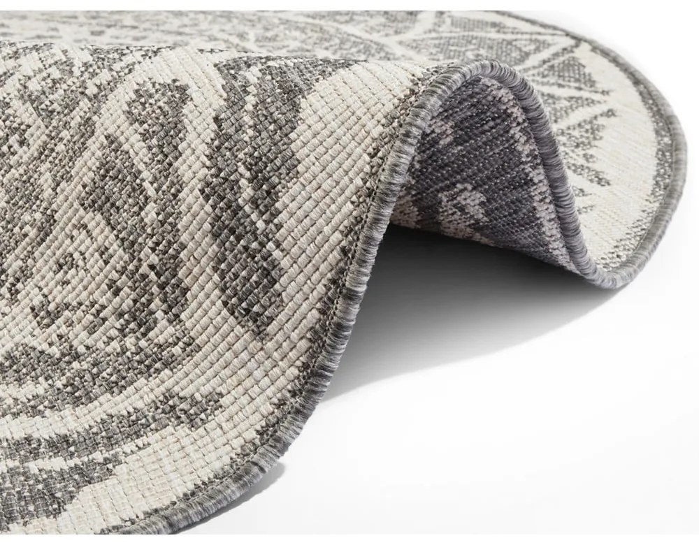 Sivo-krémový vonkajší koberec NORTHRUGS Siruma, ø 200 cm