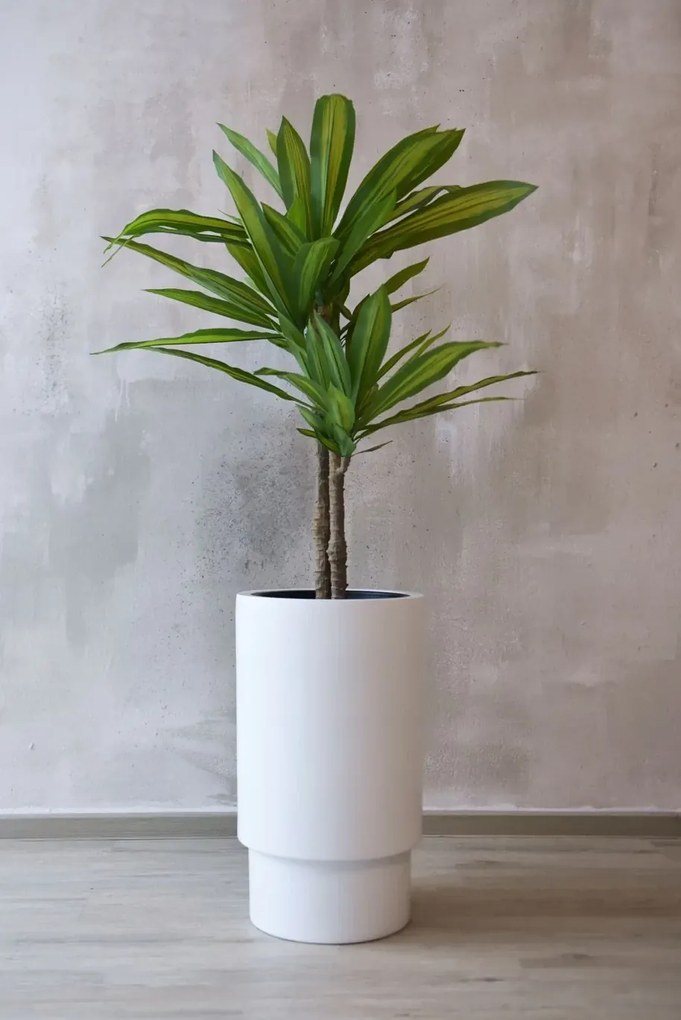 Kvetináč ESCADA, sklolaminát, výška 60 cm, biely