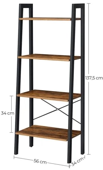 Knižnica NAVARO hnedá/čierna