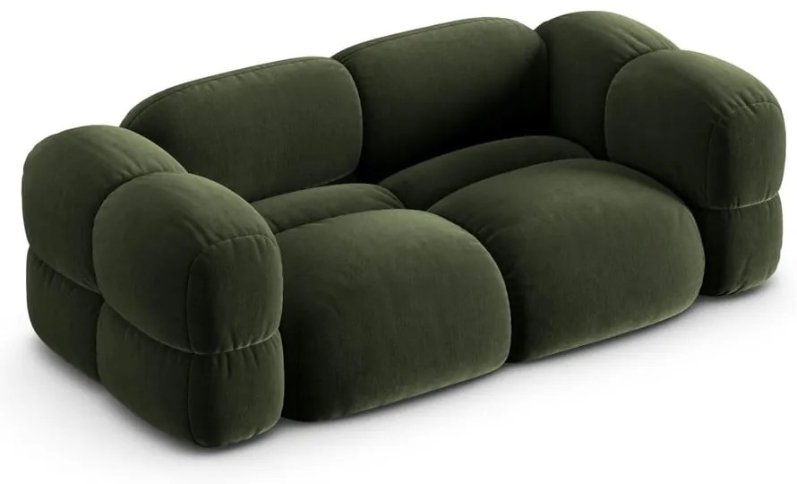 Zelená zamatová pohovka 210 cm Loretto – Cosmopolitan Design