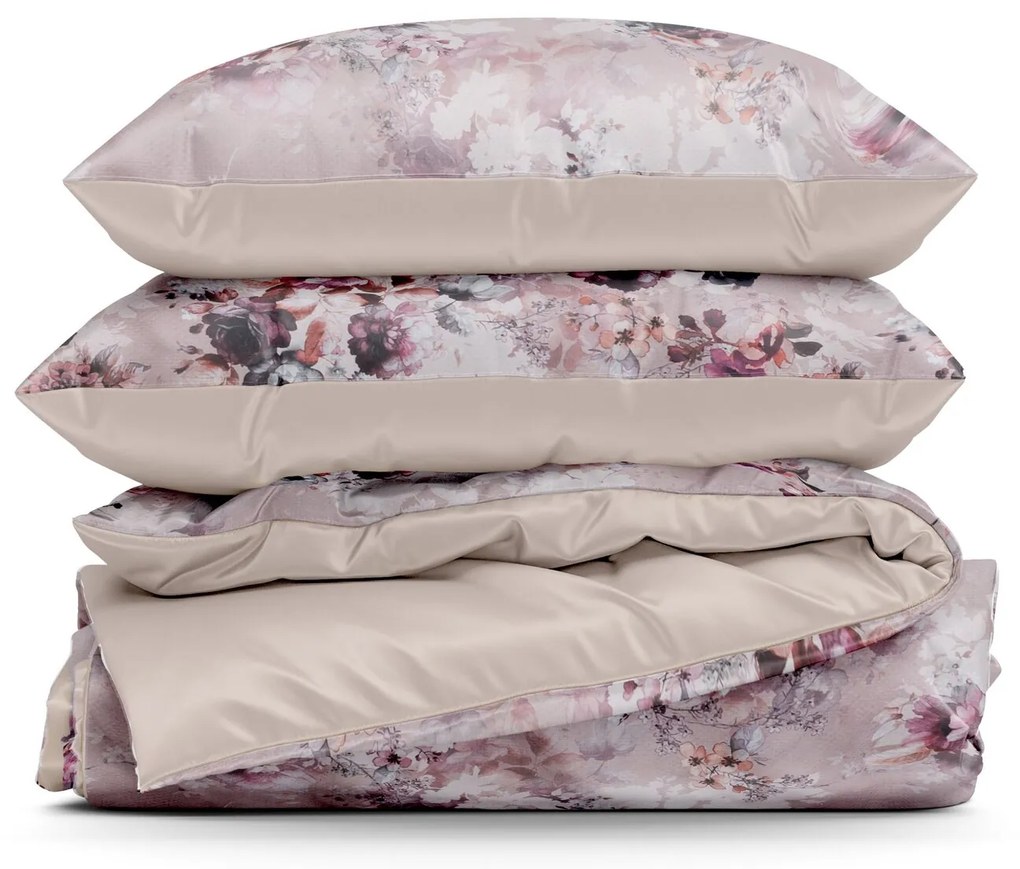 MAKOSATÉNOVÉ OBLIEČKY REINA51 200X220 CM, 2 KS 70X80 CM KVETY