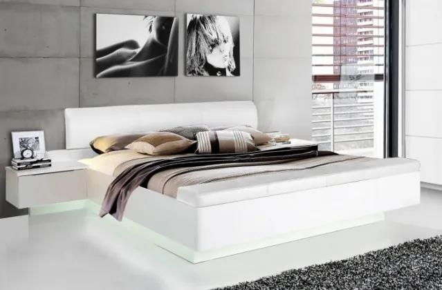 Starlet Plus - Posteľ 180x200, nočné stolíky (biela lesk)