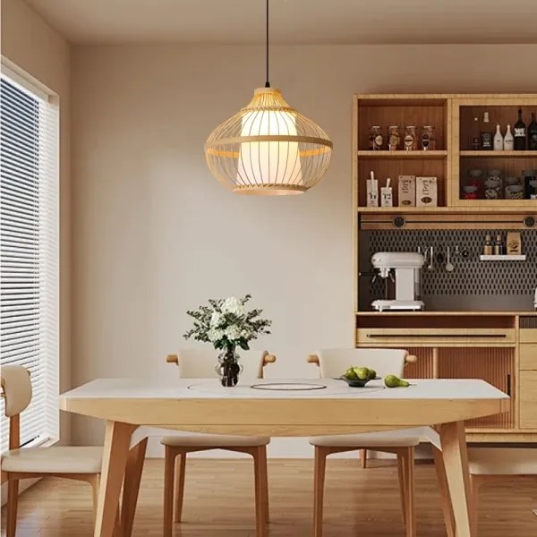 Immax 08256L - Luster na lanku PINCHOS 1xE27/40W/230V pr. 40 cm bambus