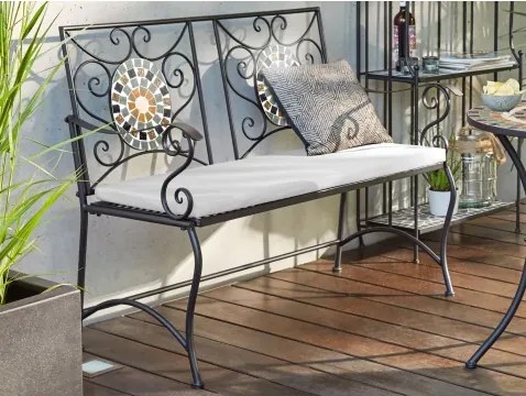 Záhradná lavica Mosaic, čierna/zelená%