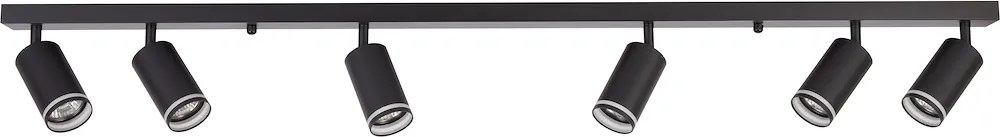 Bodové svietidlo Pipe Ring, 6x čierne kovové tienidlo, b