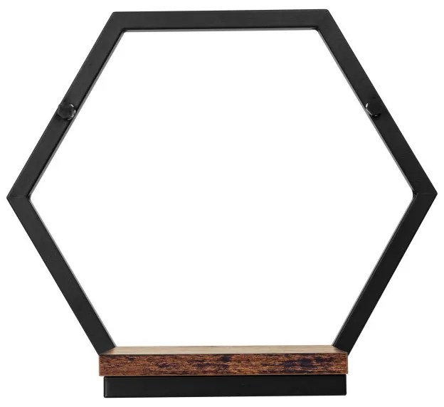 Nástenný stojan na kvety HONUNG RUSTIC Loft čierny