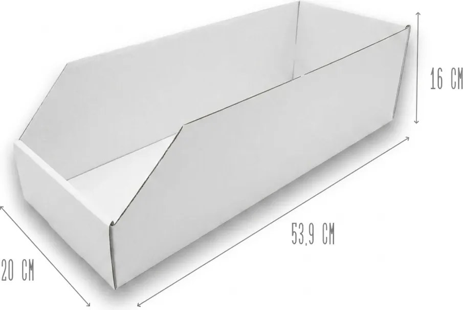 KARTON PAK Úložné boxy na oblečenie, organizéry do skrine BIELY KARTÓN 20 x 54 cm