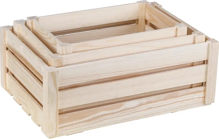 ČistéDrevo Drevené debničky borovica - set 3 ks