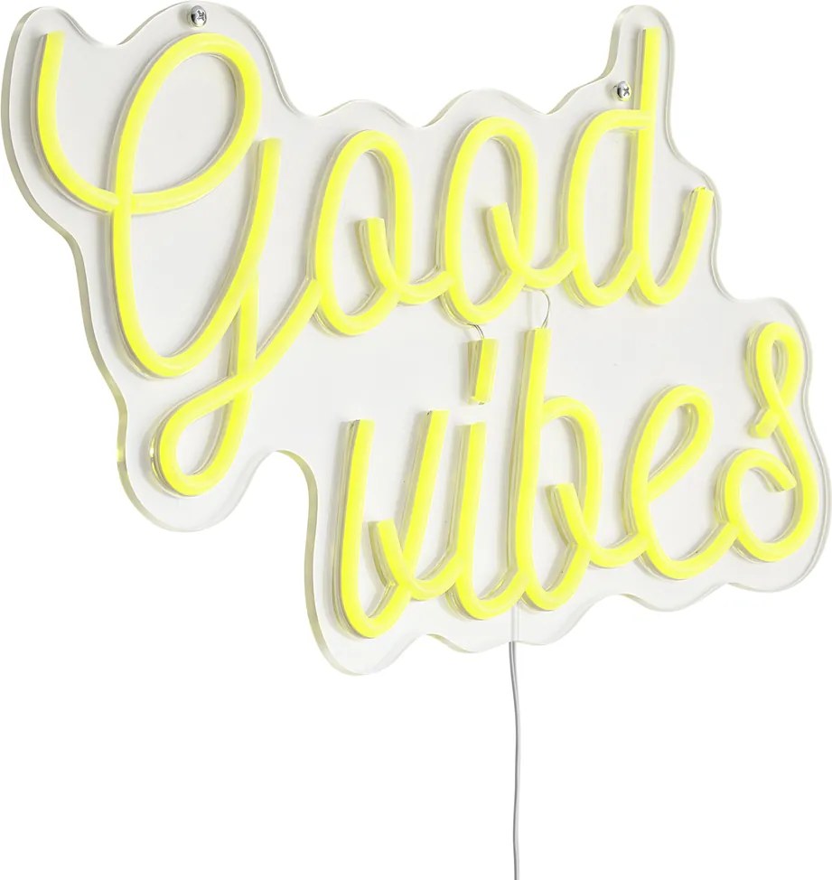 Neónové nástenné svietidlo žlté vrátane LED - Good Vibes