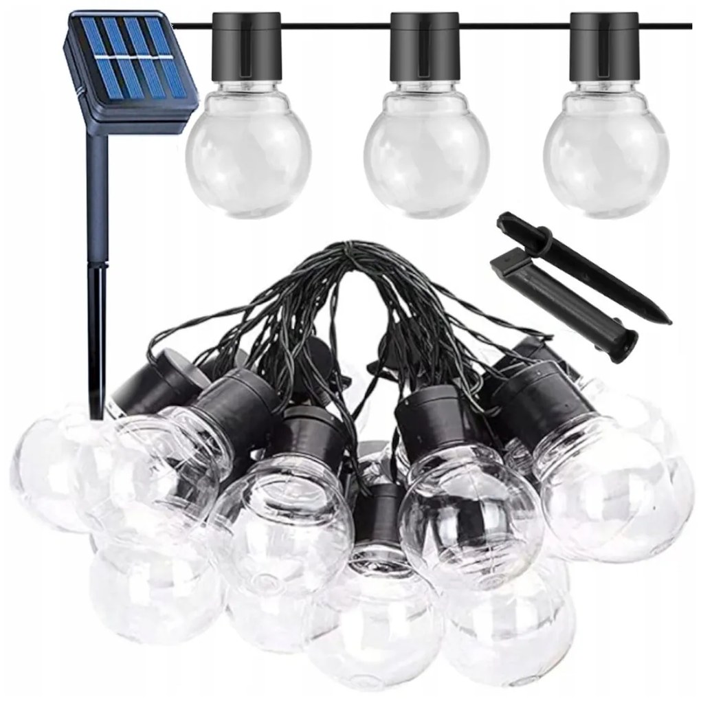 BERGE Solárne reťazové svetlo záhradné LED girlanda vonkajšie 5m 10LED IP44