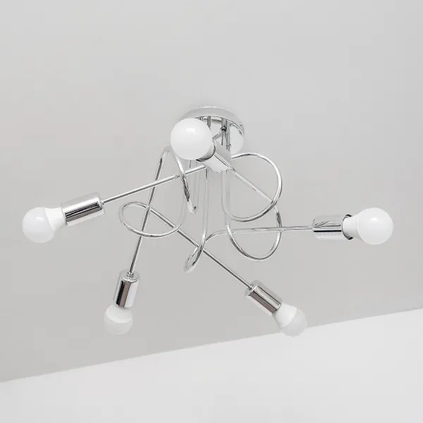 Prisadený luster OXFORD 5xE27/15W/230V lesklý chróm