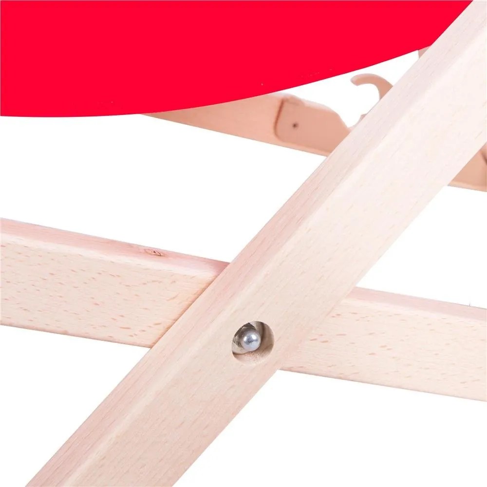 Drevené lehátko SPRINGOS DC003 OXFORD10 - červené