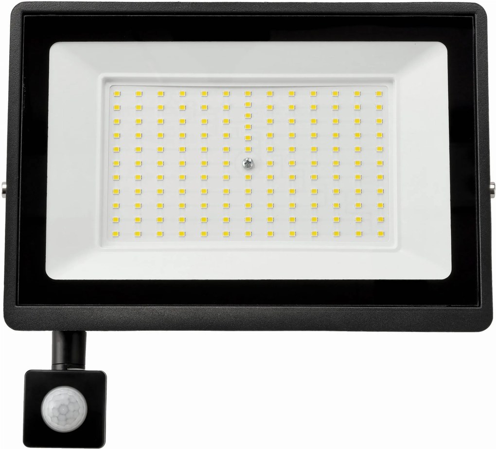 BERGE LED reflektor 100W - PIR senzor pohybu - studená biela
