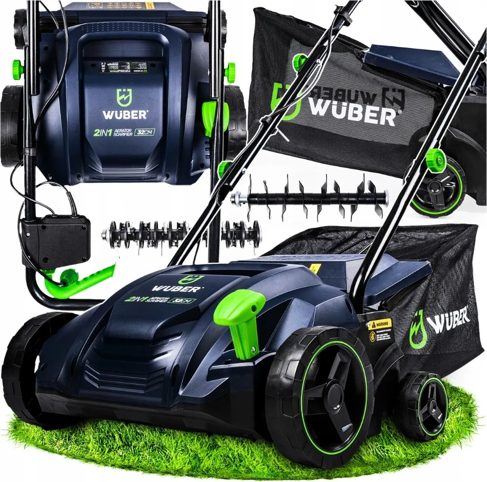 Výkonný Aerator Vertikutátor na trávu a trávnik 30L elektrický 1500W 2V1