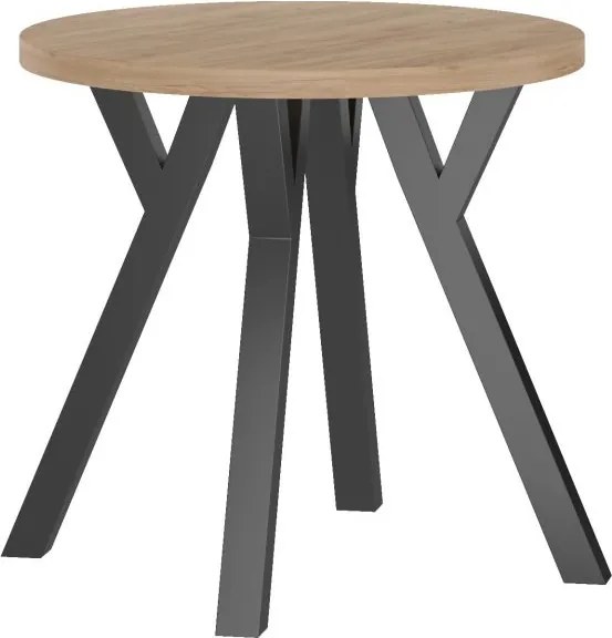 Vintino Jedálenský stôl ARDEN 80 cm – dub zlatý craft / čierna oceľ