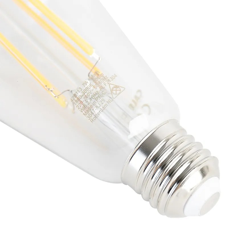 Sada 5 inteligentných E27 žiaroviek s tlmeným teplým svetlom LED ST64 7W 806lm 1800-3000K