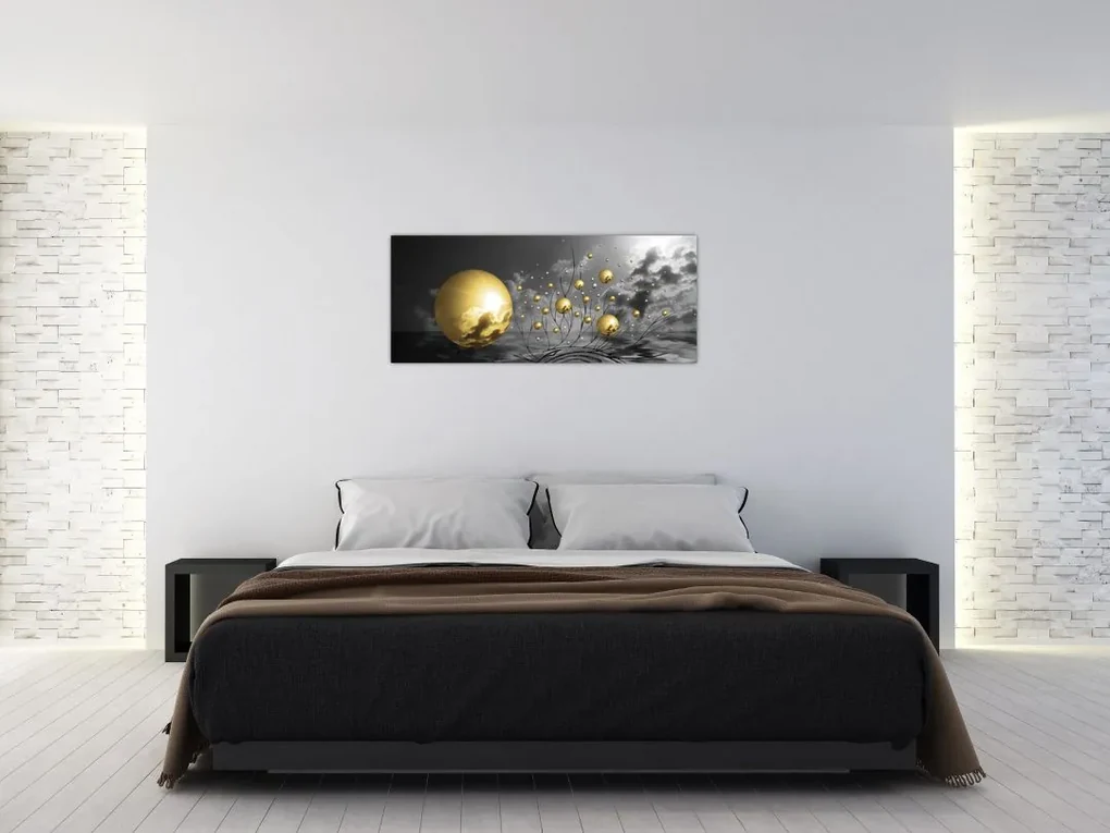 Obraz okrových gulí (120x50 cm)