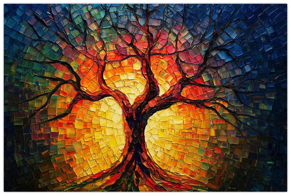 Obraz - Strom života v mozaike (90x60 cm)