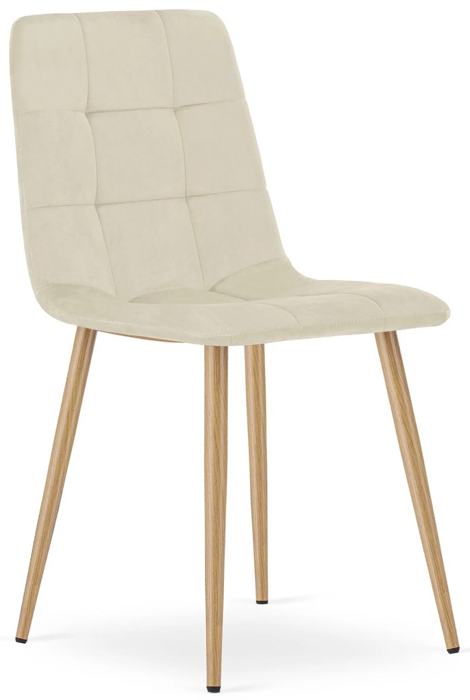 AKCIA Svetlobéžová zamatová stolička KARA II. akosť
