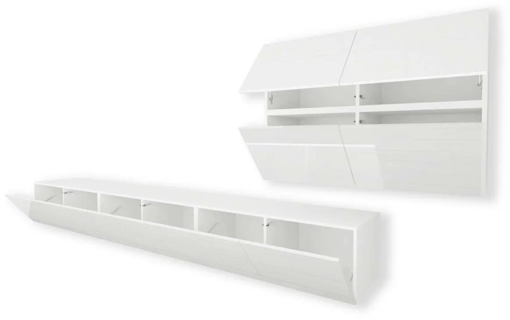 OBÝVACIA STENA ELEGANTE III BIELY LESK LED