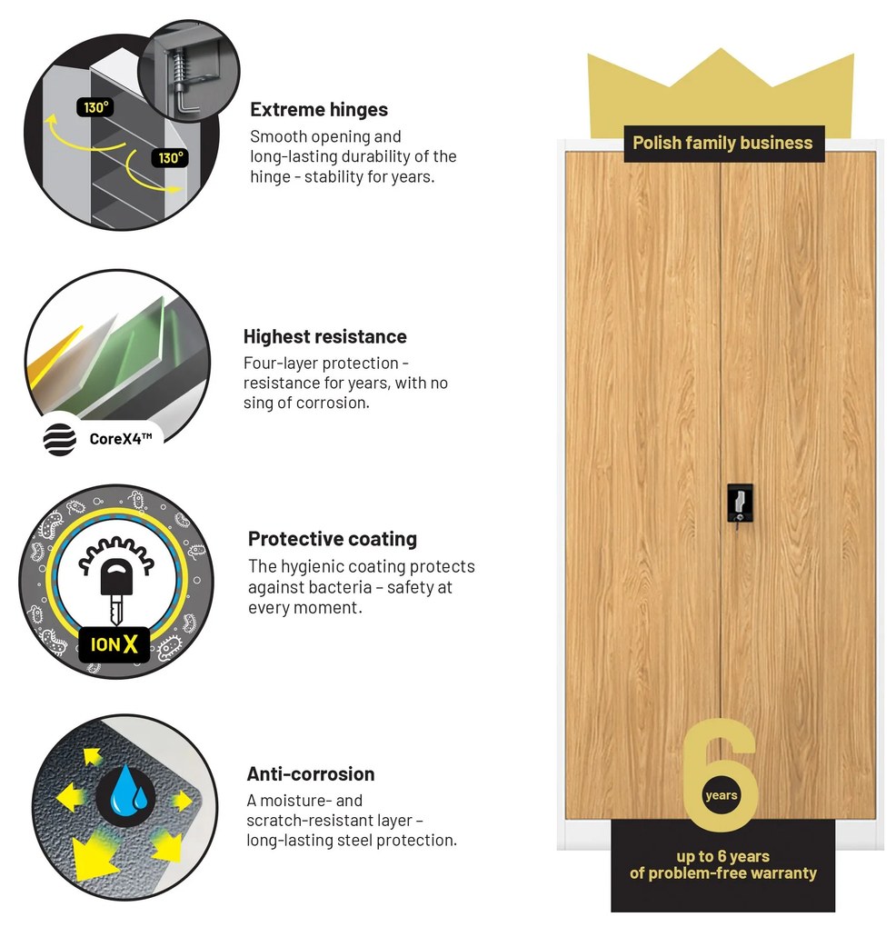 Skrinka na dokumenty biela/zlatý dub: Eco Design JAN H