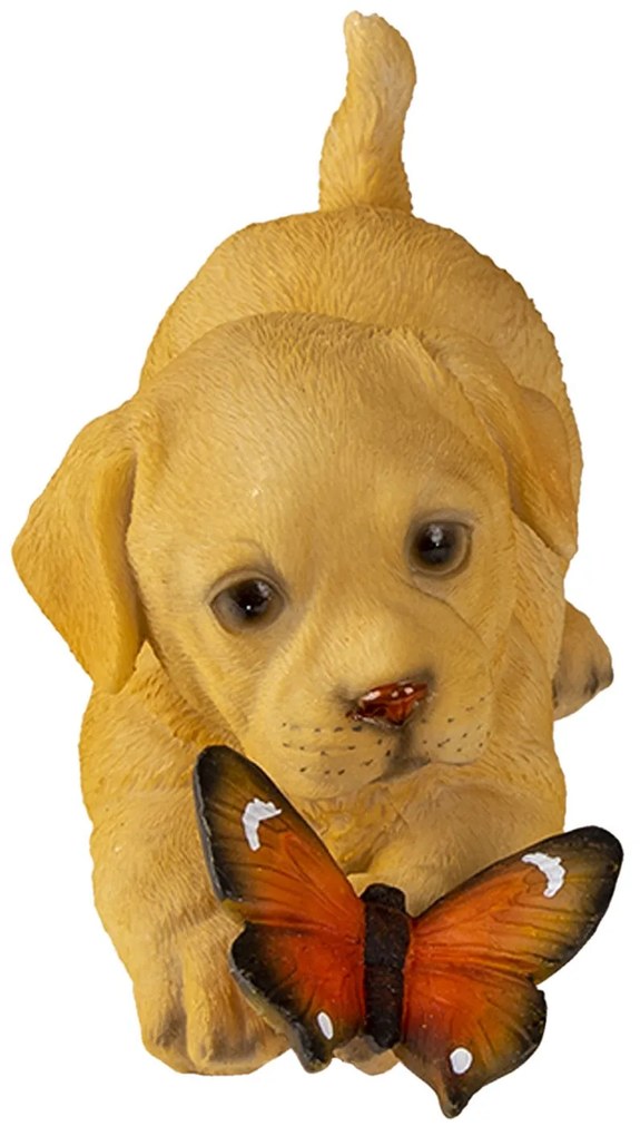 Dekoratívne soška hrajúceho si psíka s motýlikom - 20 * 8 * 11 cm