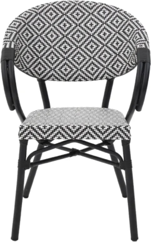 VENUS záhradná stolička s podrúčkami black