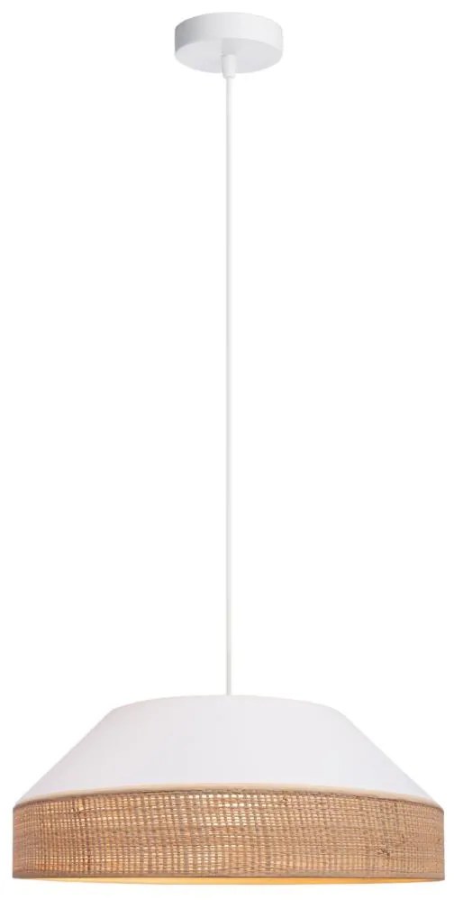 Luster na lanku MANISO 1xE27/60W/230V pr. 45 cm biela/béžová