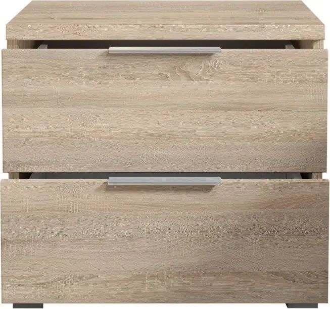 Nočný stolík s 2 zásuvkami Smilla, výška 43 cm, dub sonoma