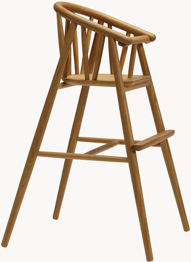 Ručne vyrobená detská vysoká stolička z dubového dreva Saga