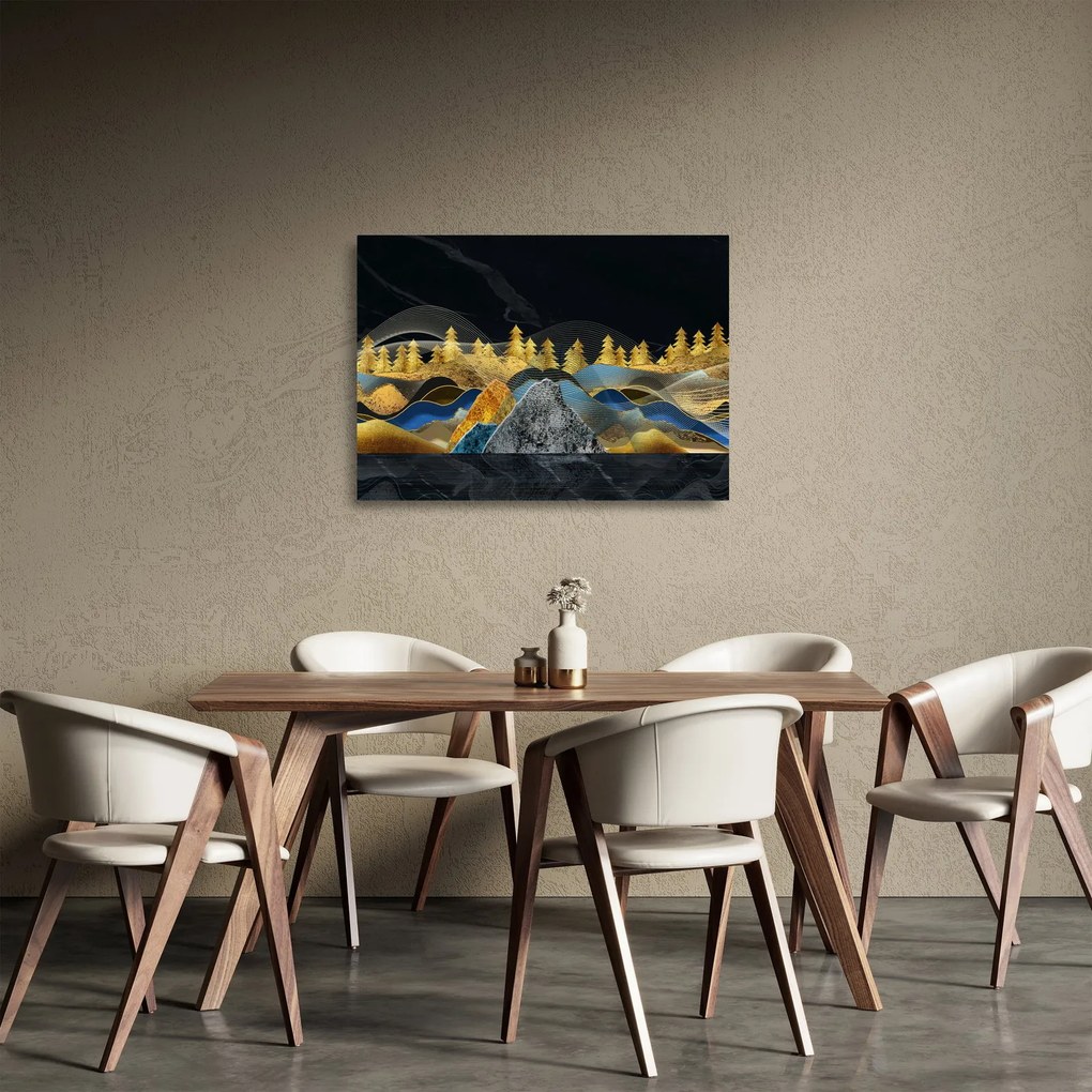 Sklenený obraz - Zlaté hory (70x50 cm)