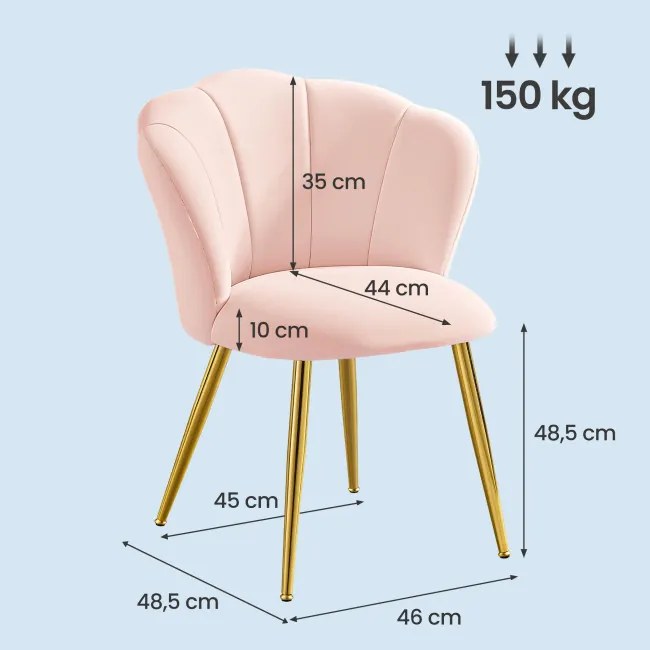 Jedálenská stolička ružová / zlatá KDCB35099S101