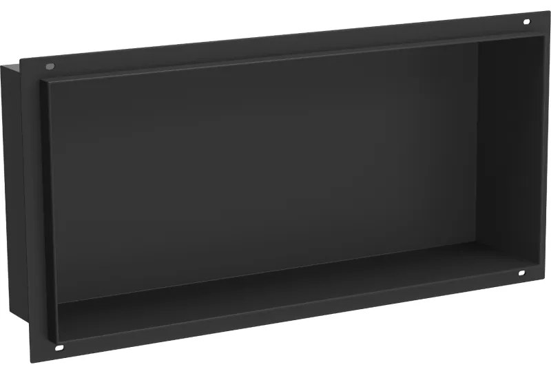 Mexen X-Wall-NR, polička na zapustenie pod obklad bez goliera 45 x 20 cm, čierna matná, 1971452010