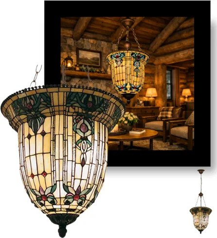 Luxus luster Tiffany závesná lampa BELL Ø41CM 5KG
