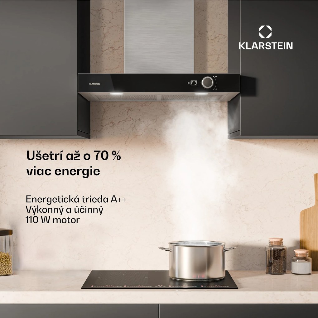 Klarstein AirNova digestor, recirkulácia a odsávanie vzduchu, energetická účinnosť A++, 110 W, 620 m³/h
